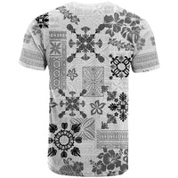 Hawaii Tapa Tribal T Shirt With Hawaiian Quilt Pattern Black - Wonder Print Shop