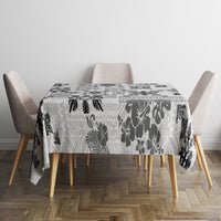 Hawaii Tapa Tribal Tablecloth With Hawaiian Quilt Pattern Black - Wonder Print Shop