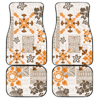 Hawaii Tapa Tribal Car Mats With Hawaiian Quilt Pattern Gold LT9 - Wonder Print Shop