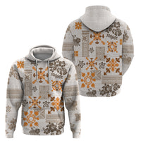 Hawaii Tapa Tribal Hoodie With Hawaiian Quilt Pattern Gold - Wonder Print Shop
