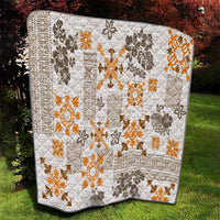 Hawaii Tapa Tribal Quilt With Hawaiian Quilt Pattern Gold - Wonder Print Shop