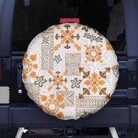 Hawaii Tapa Tribal Spare Tire Cover With Hawaiian Quilt Pattern Gold - Wonder Print Shop