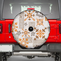 Hawaii Tapa Tribal Spare Tire Cover With Hawaiian Quilt Pattern Gold - Wonder Print Shop