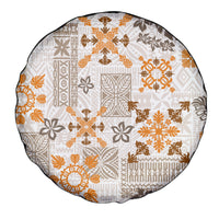 Hawaii Tapa Tribal Spare Tire Cover With Hawaiian Quilt Pattern Gold - Wonder Print Shop
