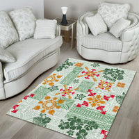 Hawaii Tapa Tribal Area Rug With Hawaiian Quilt Pattern Green LT9 - Wonder Print Shop