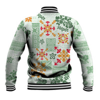Hawaii Tapa Tribal Baseball Jacket With Hawaiian Quilt Pattern Green LT9 - Wonder Print Shop