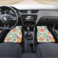 Hawaii Tapa Tribal Car Mats With Hawaiian Quilt Pattern Green LT9 - Wonder Print Shop