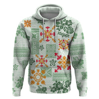 Hawaii Tapa Tribal Hoodie With Hawaiian Quilt Pattern Green - Wonder Print Shop
