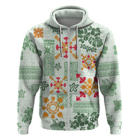 Hawaii Tapa Tribal Hoodie With Hawaiian Quilt Pattern Green - Wonder Print Shop