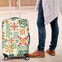Hawaii Tapa Tribal Luggage Cover With Hawaiian Quilt Pattern Green - Wonder Print Shop