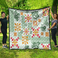Hawaii Tapa Tribal Quilt With Hawaiian Quilt Pattern Green - Wonder Print Shop