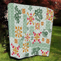 Hawaii Tapa Tribal Quilt With Hawaiian Quilt Pattern Green - Wonder Print Shop