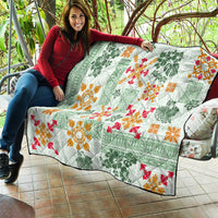 Hawaii Tapa Tribal Quilt With Hawaiian Quilt Pattern Green - Wonder Print Shop