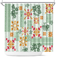 hawaii-tapa-tribal-shower-curtain-with-hawaiian-quilt-pattern-green