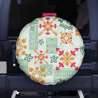 Hawaii Tapa Tribal Spare Tire Cover With Hawaiian Quilt Pattern Green - Wonder Print Shop