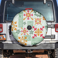 Hawaii Tapa Tribal Spare Tire Cover With Hawaiian Quilt Pattern Green - Wonder Print Shop