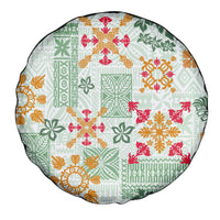 Hawaii Tapa Tribal Spare Tire Cover With Hawaiian Quilt Pattern Green - Wonder Print Shop