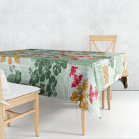 Hawaii Tapa Tribal Tablecloth With Hawaiian Quilt Pattern Green - Wonder Print Shop