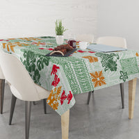 Hawaii Tapa Tribal Tablecloth With Hawaiian Quilt Pattern Green - Wonder Print Shop