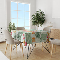 Hawaii Tapa Tribal Tablecloth With Hawaiian Quilt Pattern Green - Wonder Print Shop