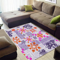 Hawaii Tapa Tribal Area Rug With Hawaiian Quilt Pattern Violet LT9 - Wonder Print Shop