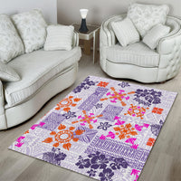 Hawaii Tapa Tribal Area Rug With Hawaiian Quilt Pattern Violet LT9 - Wonder Print Shop