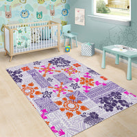 Hawaii Tapa Tribal Area Rug With Hawaiian Quilt Pattern Violet LT9 - Wonder Print Shop