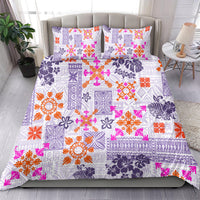 Hawaii Tapa Tribal Bedding Set With Hawaiian Quilt Pattern Violet LT9 - Wonder Print Shop