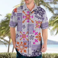 Hawaii Tapa Tribal Hawaiian Shirt With Hawaiian Quilt Pattern Violet - Wonder Print Shop