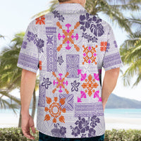 Hawaii Tapa Tribal Hawaiian Shirt With Hawaiian Quilt Pattern Violet - Wonder Print Shop