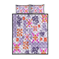 Hawaii Tapa Tribal Quilt Bed Set With Hawaiian Quilt Pattern Violet - Wonder Print Shop