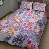 Hawaii Tapa Tribal Quilt Bed Set With Hawaiian Quilt Pattern Violet - Wonder Print Shop