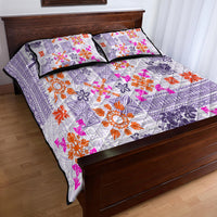 Hawaii Tapa Tribal Quilt Bed Set With Hawaiian Quilt Pattern Violet - Wonder Print Shop