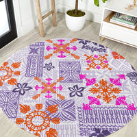 hawaii-tapa-tribal-round-carpet-with-hawaiian-quilt-pattern-violet