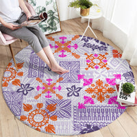 hawaii-tapa-tribal-round-carpet-with-hawaiian-quilt-pattern-violet