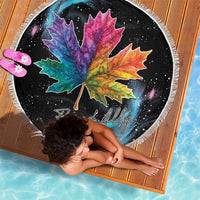Rainbow Maple Leaf Beach Blanket Canada Pride Show Your Colors LT9 - Wonder Print Shop