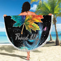 Rainbow Maple Leaf Beach Blanket Canada Pride Show Your Colors LT9 - Wonder Print Shop