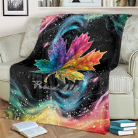 Rainbow Maple Leaf Blanket Canada Pride Show Your Colors