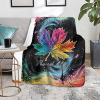 Rainbow Maple Leaf Blanket Canada Pride Show Your Colors