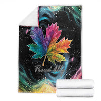 Rainbow Maple Leaf Blanket Canada Pride Show Your Colors