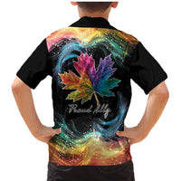 Rainbow Maple Leaf Family Matching Mermaid Dress and Hawaiian Shirt Canada Pride Show Your Colors LT9 - Wonder Print Shop