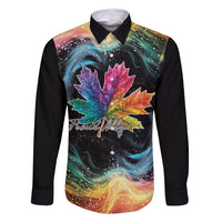 Rainbow Maple Leaf Family Matching Mermaid Dress and Hawaiian Shirt Canada Pride Show Your Colors LT9 - Wonder Print Shop