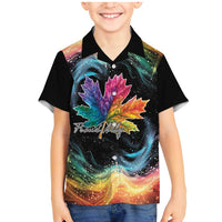 Rainbow Maple Leaf Family Matching Mermaid Dress and Hawaiian Shirt Canada Pride Show Your Colors LT9 - Wonder Print Shop