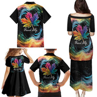 Rainbow Maple Leaf Family Matching Puletasi and Hawaiian Shirt Canada Pride Show Your Colors - Wonder Print Shop
