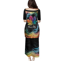 Rainbow Maple Leaf Family Matching Puletasi and Hawaiian Shirt Canada Pride Show Your Colors - Wonder Print Shop
