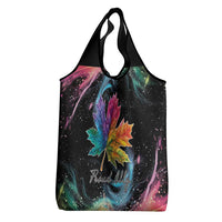 Rainbow Maple Leaf Grocery Bag Canada Pride Show Your Colors