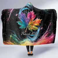 Rainbow Maple Leaf Hooded Blanket Canada Pride Show Your Colors
