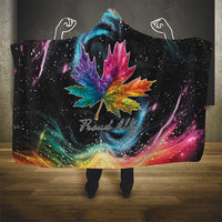 Rainbow Maple Leaf Hooded Blanket Canada Pride Show Your Colors