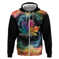 Rainbow Maple Leaf Hoodie Canada Pride Show Your Colors - Wonder Print Shop