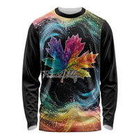 Rainbow Maple Leaf Long Sleeve Shirt Canada Pride Show Your Colors - Wonder Print Shop